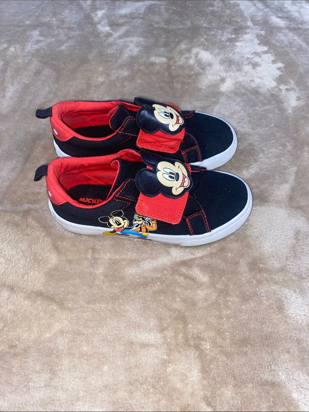 Disney Black and Red Mickey Mouse Velcro Sneakers for Kids
